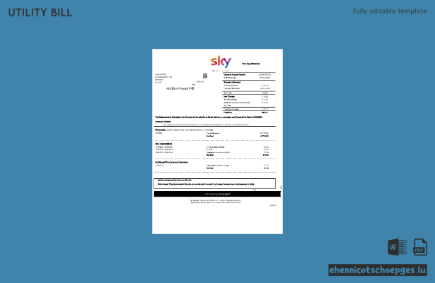 Beispiel einer Sky-Stromrechnung aus Großbritannien (Vorschau)